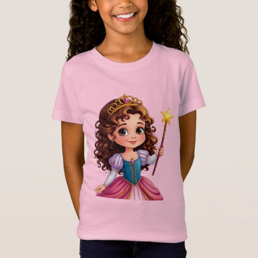 Schattige prinses met toverstaf t-shirt (Voorkant)