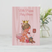 Schattige Prinses Roze Baby Shower Kaart (Staand voorkant)
