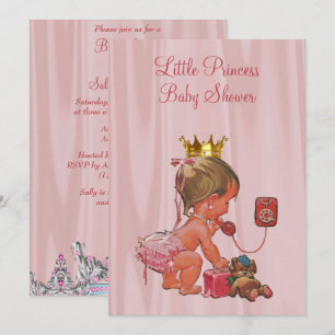 Schattige Prinses Roze Baby Shower Kaart