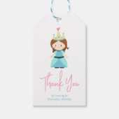Schattige prinsessenmeisje bedankt cadeaulabel (Voorkant)