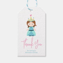 Schattige prinsessenmeisje bedankt cadeaulabel