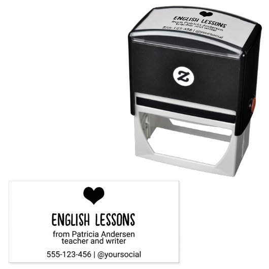 Schattige Privé Docent Logo Contact Zelfinktende Stempel (In situ)