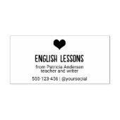 Schattige Privé Docent Logo Contact Zelfinktende Stempel (Design)