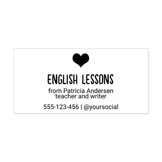 Schattige Privé Docent Logo Contact Zelfinktende Stempel (Design)