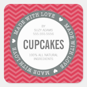 SCHATTIGE PRODUCT LABEL gemaakt met liefde chevron
