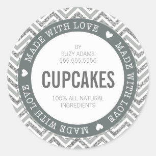 SCHATTIGE PRODUCT LABEL gemaakt met liefde chevron