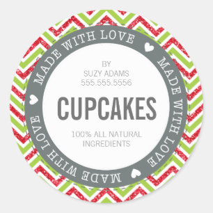 SCHATTIGE PRODUCT LABEL gemaakt met liefde chevron