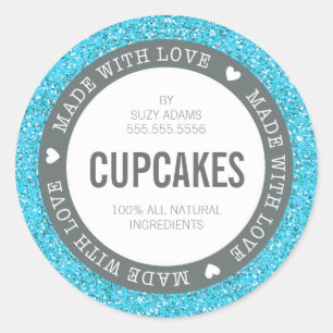 SCHATTIGE PRODUCT LABEL gemaakt met liefde glitter