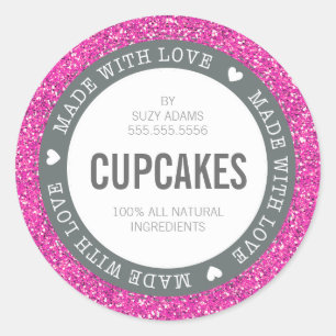 SCHATTIGE PRODUCT LABEL gemaakt met liefde glitter