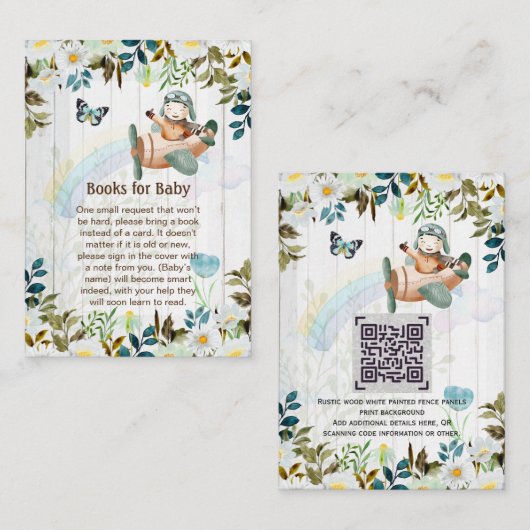 Schattige proefversie van het Baby-gedicht QR-code Informatiekaartje (Voorkant / Achterkant)