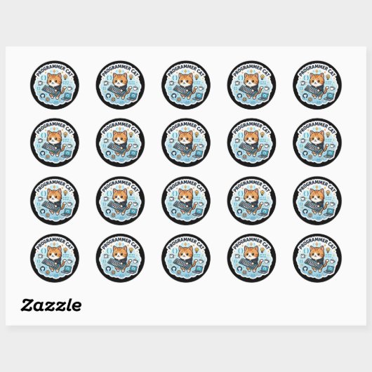 Schattige programmeur kat code laptop sticker | Gr (Vel)