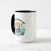 Schattige programmeur kat code vinyl sticker | Ont Mok (Voorkant links)
