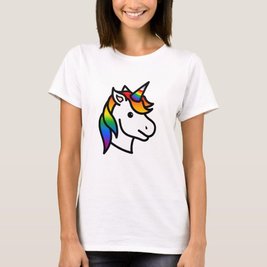 Schattige Progress Pride Eenhoorn T-shirt (Voorkant)