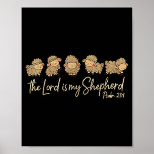 Schattige Psalm 23_1 Schapen De Heer Is Mijn Herde Poster