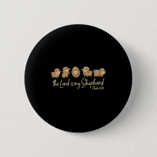 Schattige Psalm 23_1 Schapen De Heer Is Mijn Herde Ronde Button 5,7 Cm