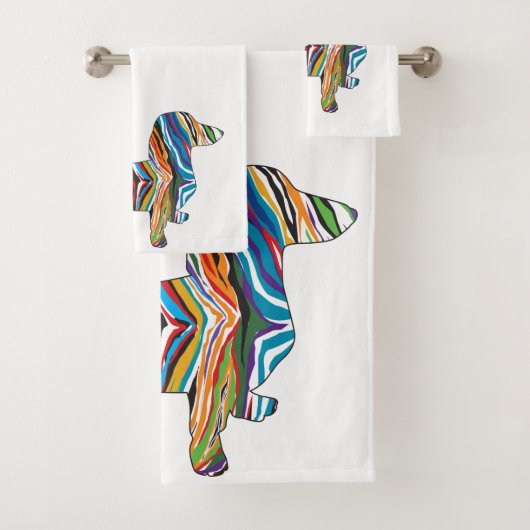 Schattige Psychedelische Dachshond Bad Handdoek (Insitu)