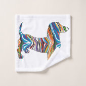 Schattige Psychedelische Dachshond Bad Handdoek (Wasdoekje)