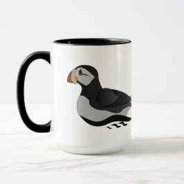 Schattige Puffin Swimming Cartoon Mok