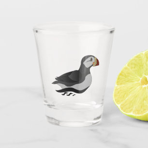 Schattige Puffin Swimming Cartoon Shot Glas