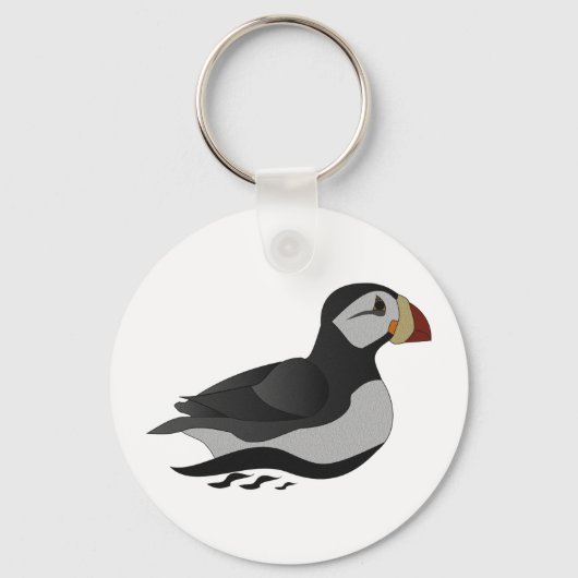 Schattige Puffin Swimming Cartoon Sleutelhanger (Voorkant)