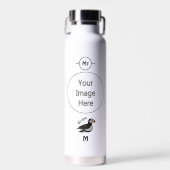 Schattige Puffin Swimming Cartoon Waterfles (Voorkant)