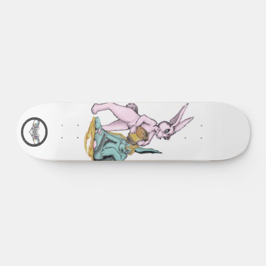 Schattige puffy Honey Bunny Persoonlijk Skateboard (Horizontaal)