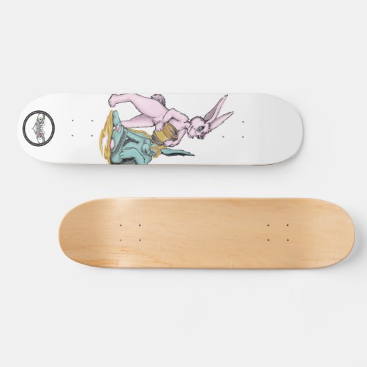 Schattige puffy Honey Bunny Persoonlijk Skateboard (Horizontaal)