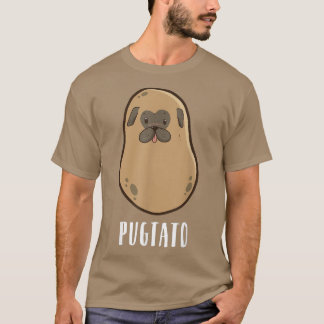 Schattige Pug Aardappel Pugtato Vegan Friet Honden T-shirt
