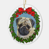 Schattige Pug Art van Glenda S. Harlan Keramisch Ornament (Links)