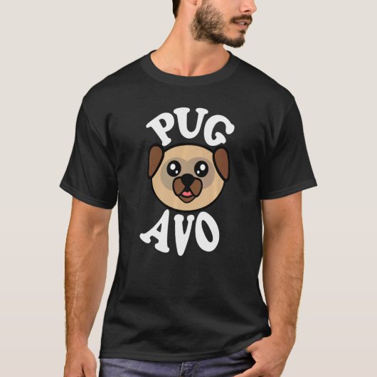 Schattige Pug Avo T-shirt (Voorkant)