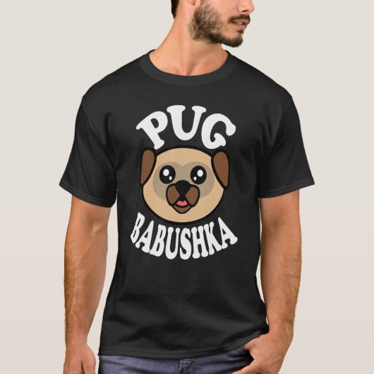 Schattige Pug Babushka T-shirt (Voorkant)