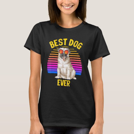 Schattige Pug Beste Hond Puppy T-shirt (Voorkant)