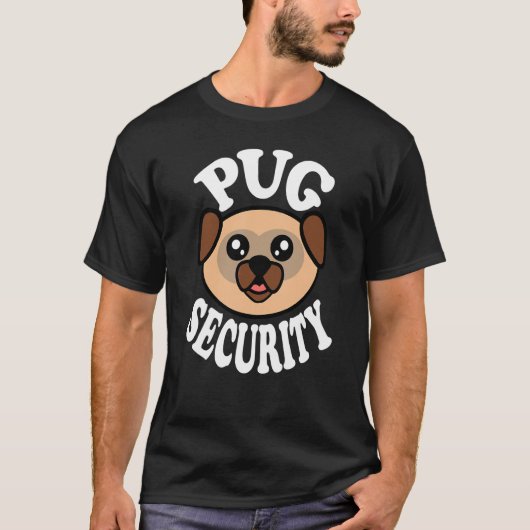 Schattige Pug Beveiliging T-shirt (Voorkant)