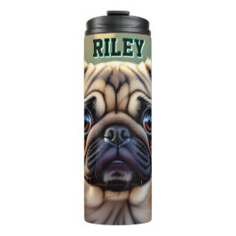 Schattige Pug Close-up | Aangepaste Hondenfoto Thermosbeker