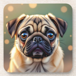 Schattige Pug Close-up | Cute Hond Bier Onderzetter
