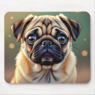 Schattige Pug Close-up   Cute Hond  Muismat