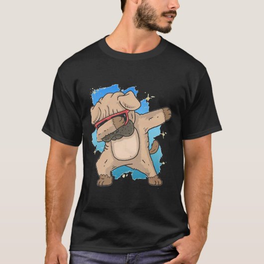 Schattige Pug Dabbing T-shirt (Voorkant)