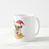 Schattige Pug die Gitaar Speelt Kerstcadeau Koffiemok (Voorkant rechts)