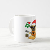 Schattige Pug die Gitaar Speelt Kerstcadeau Koffiemok (Voorkant links)