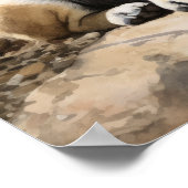 Schattige Pug Dog Art Print Poster (Hoek)