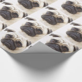 Schattige Pug Dog Cadeaupapier (Hoek)