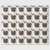Schattige Pug Dog Cadeaupapier (Vlak)