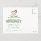 Schattige Pug Dog Wandelen en Zitdiensten Promo Briefkaart (Achterkant)