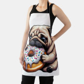 Schattige pug donut cartoon grappig knagend schort (Insitu)
