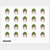 Schattige Pug Dragen legerhelm Ronde Sticker (Vel)