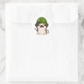 Schattige Pug Dragen legerhelm Ronde Sticker (Tas)