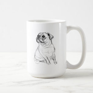 Schattige Pug Elegant Ontwerp Koffiemok