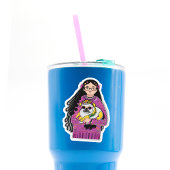 Schattige Pug en een meisje met lang haar Sticker