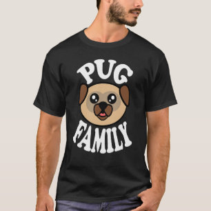 Schattige Pug-familie T-shirt