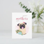 Schattige Pug Fijne Moederdag kaart (Staand voorkant)